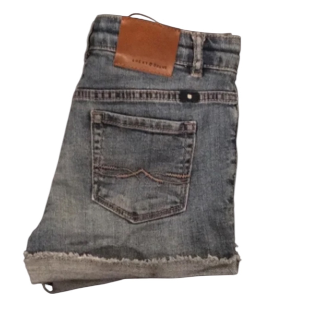 Lucky Brand Denim shorts Girls size 10 Riley blue rolled hem